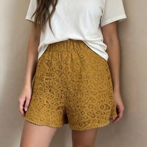 H&M Golden Yellow Eyelet Shorts.